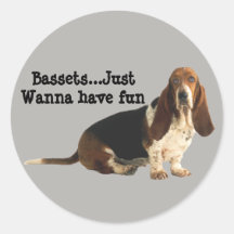 Basset Hound Fun Loving Sticker