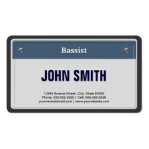 Bassist Cool Car License Plate Business Card