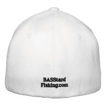 BASStard Fishing Logo Hat White Embroidered Baseball Cap