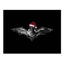 Bat in a Santa Hat Post Cards