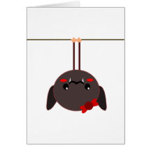 bat on a wire vampire greeting card