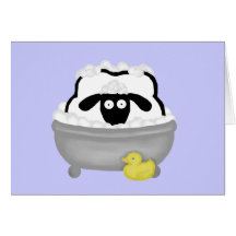 Bath Time Sheep Card