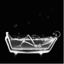 Bath Tub X-Ray Skeleton Black & White Photo Cut Outs