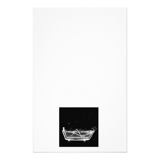 Bath Tub X-Ray Skeleton Black & White Personalised Stationery