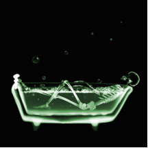 Bath Tub X-Ray Skeleton Green Cut Outs