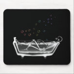 Bath Tub X-Ray Skeleton - Rainbow Bubbles mousepads