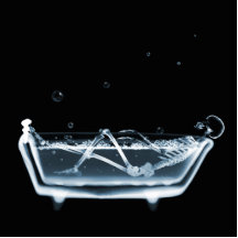 BATH TUB X-RAY VISION SKELETON - BLUE CUT OUTS