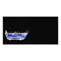 BATH TUB X-RAY VISION SKELETON - ORIGINAL PERSONALIZED PHOTO CARD