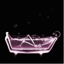 BATH TUB X-RAY VISION SKELETON - PINK PHOTO CUT OUTS