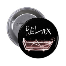 BATH TUB X-RAY VISION SKELETON - RED PINBACK BUTTON