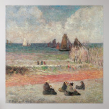 Bathing Dieppe by Gauguin, Vintage Impressionism Posters
