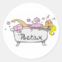 Bathing girl stickers