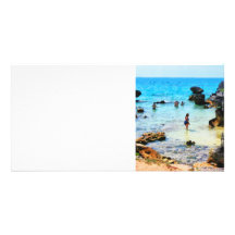 Bathing in the Ocean St. George Bermuda Personalized Photo Card