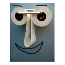 bathroom smile postcard