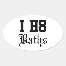 baths oval sticker