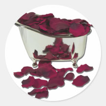 BathtubFilledWithPetals100711 Round Stickers