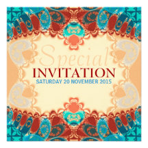 Batik Exotic Square Birthday / Special Invites