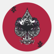 Batman Ace of Spaces Gothic Crest Round Stickers