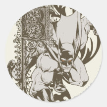 Batman and Decorated Letter B Round Stickers