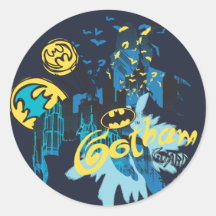 Batman Gotham Guardian Notebook Sketch Round Stickers