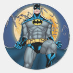 Batman Scenes - Moon Front View Round Stickers