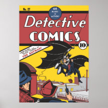 Batman's First Appearance Vintage Poster