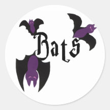 Bats Round Sticker
