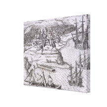 Battle in Jamaica between Christopher Columbus (14 Canvas Prints