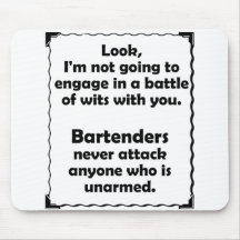 Battle of Wits Bartender Mousepad