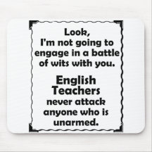 Battle of Wits English Teacher Mouse Pads