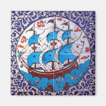 Battleship Pattern / Tile Art Magnet