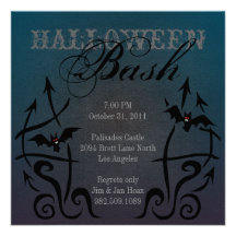 Batty Halloween Invitations