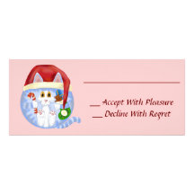 Bauble Cat Christmas Invitations