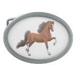 Bay American Saddlebred Horse Belt Buckle