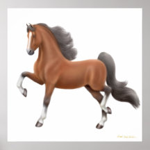 Bay American Saddlebred Horse Print