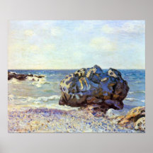 Bay of long-country with rock by Alfred Sisley Posters
