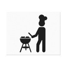 BBQ barbecue Cook chef Stretched Canvas Print