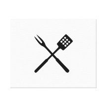 BBQ barbecue Cutlery Canvas Print