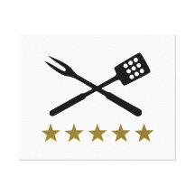 BBQ barbecue Cutlery Stretched Canvas Print