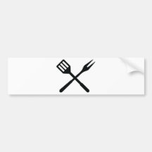 BBQ cutlery icon Bumper Sticker