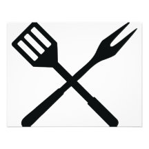 BBQ cutlery icon Custom Invitation