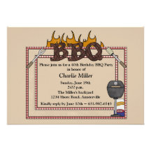 BBQ Frame - Birthday Party Invitation