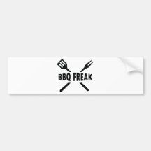 BBQ-Freak with cutlery icon Bumper Sticker