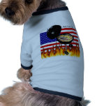 BBQ Grill and American Flag Design Dog Tee