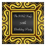 BBQ King Popular Elegant Black Gold  Invitation