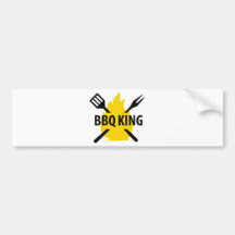 BBQ King with flame icon Bumper Stickers