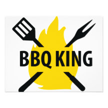 BBQ King with flame icon Invitations