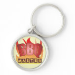 BBQ Master Round Metal Keychain keychains