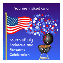 BBQ 'n' Fireworks Invitation