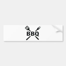 BBQ with cutlery icon Bumper Stickers